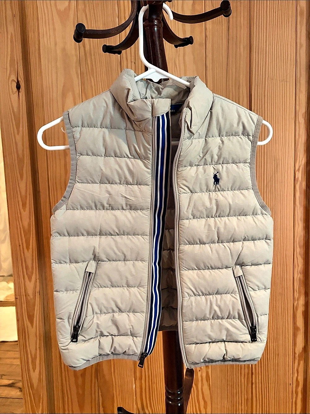 Polo Ralph Lauren Boys Quilted Down Puffer Vest Gray Small (8)